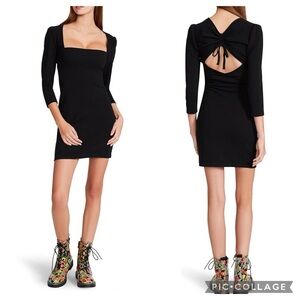 NWT Betsey Johnson Knit Ottoman Cut Out Back Mini Dress